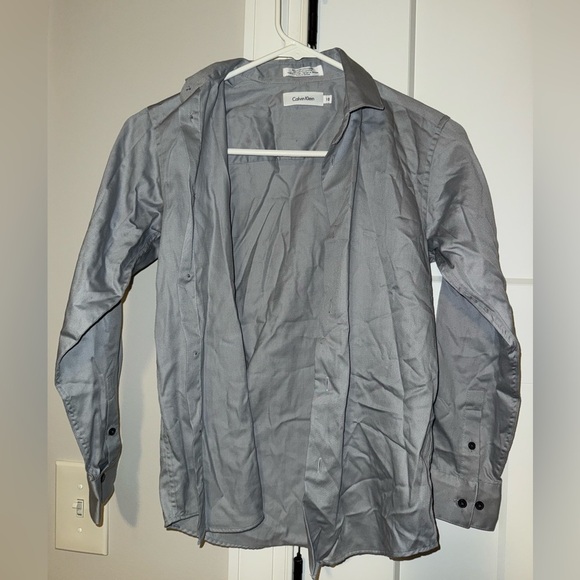 Calvin Klein Kid’s Gray Button Up - Picture 1 of 3